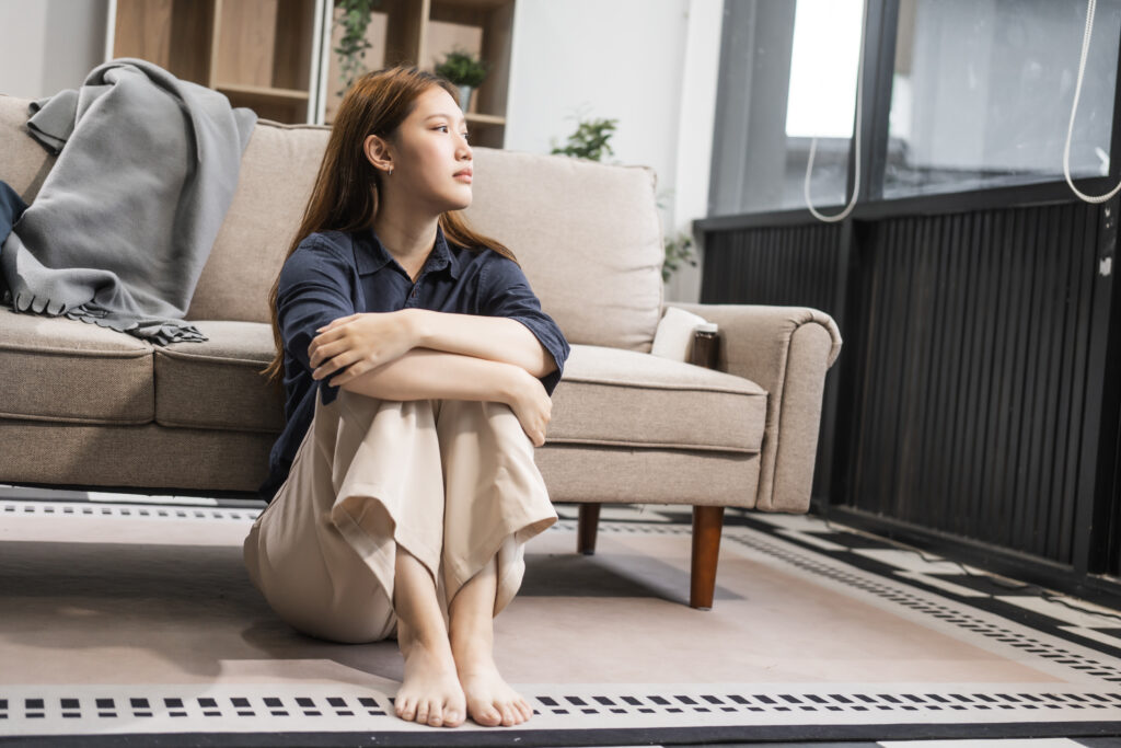 Asian Female staying calm