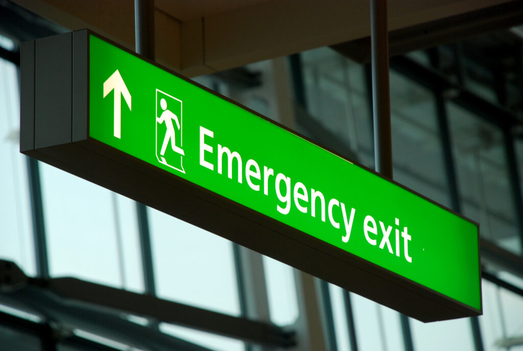 Airport Emergency Exit Sign